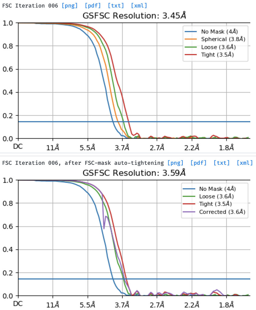 FSCmask autotightening lowers resolution in local refinement Local