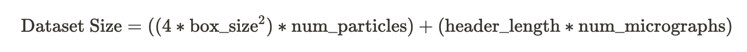 particle dataset size formula